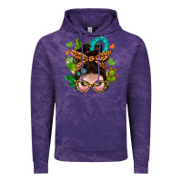 Cloud Purple Western  Messy Bun With Cactus Vintage Hoodie - BundleAndBundleShop