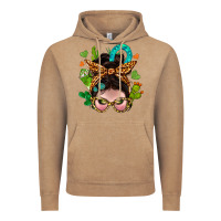 Vintage Coffee Western  Messy Bun With Cactus Vintage Hoodie - BundleAndBundleShop