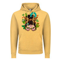 Vintage Mustard Western  Messy Bun With Cactus Vintage Hoodie - BundleAndBundleShop