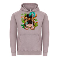 Vintage Zinc Western  Messy Bun With Cactus Vintage Hoodie - BundleAndBundleShop