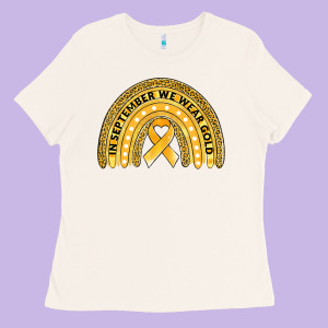 Childhood Cancer Awareness Rainbow Ladies Tee Designed By Jasminsmagicworld