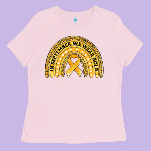 Childhood Cancer Awareness Rainbow Ladies Tee Designed By Jasminsmagicworld