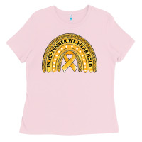 Bubblegum Pink Childhood cancer awareness rainbow Ladies Tee - Jasminsmagicworld