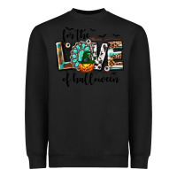 Black Western For The Love of Halloween Heavyweight Sweatshirt - texasbilliewilder