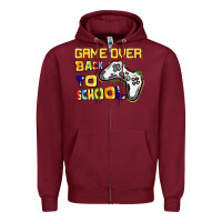 Burgundy game over back to school Zipper Hoodie - CowGirlArtShop