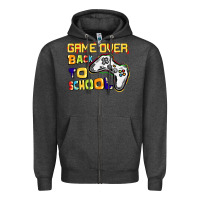Charcoal Heather game over back to school Zipper Hoodie - CowGirlArtShop