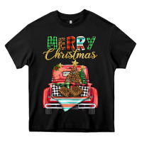 Black merry christmas truck Heavy Core Tee - BarkalooDesign