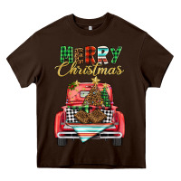 Chocolate Brown merry christmas truck Heavy Core Tee - BarkalooDesign
