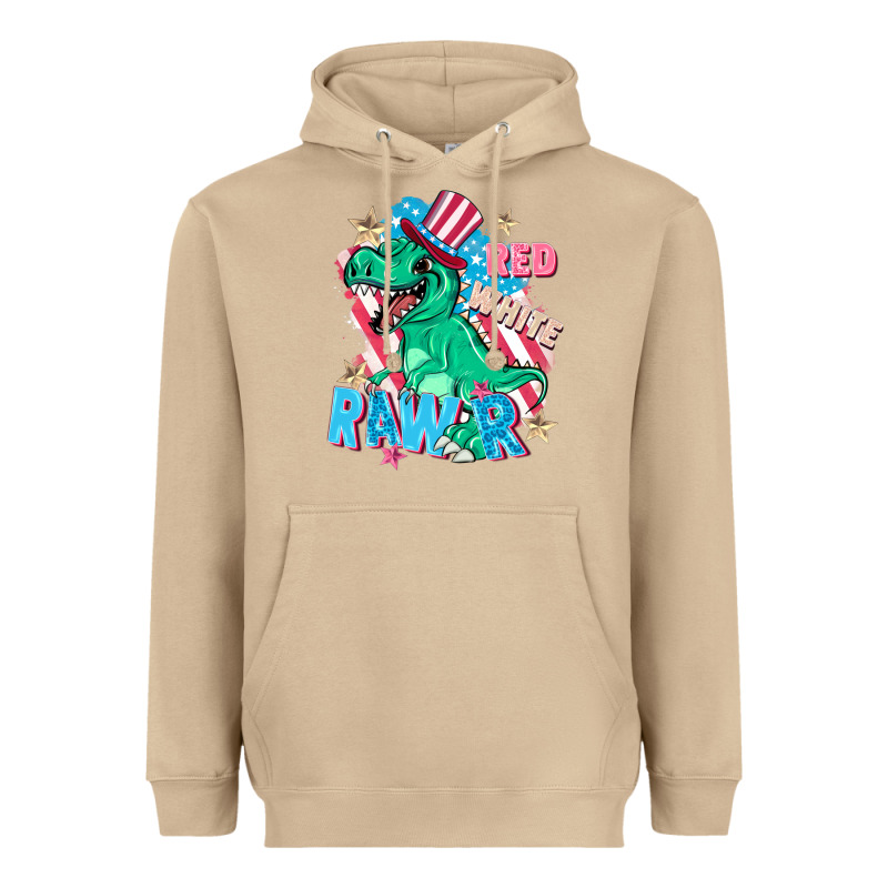 Red White Rawr Heavyweight Hoodie by FaDigitalArtStudio | Teevron