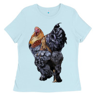Baby Blue Brahma Rooster Ladies Tee - LillyAllenDesigns