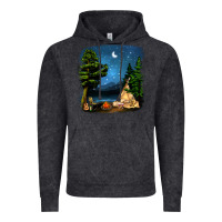 Vintage Black Night Glamping Camp With Wine Vintage Hoodie - BundleAndBundleShop