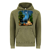 Vintage Olive Night Glamping Camp With Wine Vintage Hoodie - BundleAndBundleShop