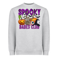 Heather Grey Spooky babes club Heavyweight Sweatshirt - texasbilliewilder