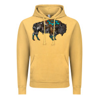 Vintage Mustard cowhide bison Vintage Hoodie - RanaPortraitStore