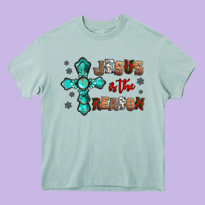 Jesus Is The Reason For This Season Christmas Heavy Core Tee Designed By Jasminsmagicworld