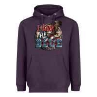 Plum I back the blue Heavyweight Hoodie - FaDigitalArtStudio