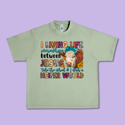 I Living Life Somewhere Between Jesus Take The Whe Urban Heavy Tee Designed By Lillyallendesigns