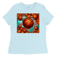 Baby Blue basketball leopard serape tumbler Ladies Tee - Jasminsmagicworld