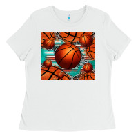 White basketball leopard serape tumbler Ladies Tee - Jasminsmagicworld