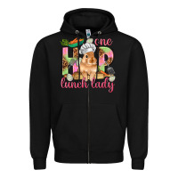Black One hip lunch lady Easter Day Zipper Hoodie - HowdyJamesFarm