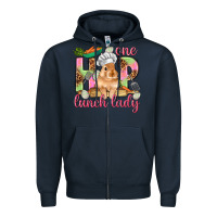 Navy One hip lunch lady Easter Day Zipper Hoodie - HowdyJamesFarm