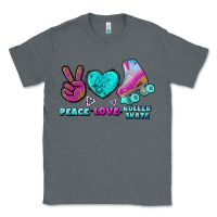 Charcoal Heather peace love roller skate Classic Tee - BundleAndBundleShop