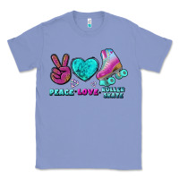 Colony Blue peace love roller skate Classic Tee - BundleAndBundleShop
