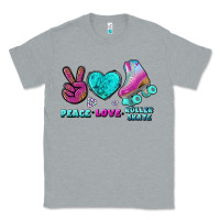 Heather Grey peace love roller skate Classic Tee - BundleAndBundleShop