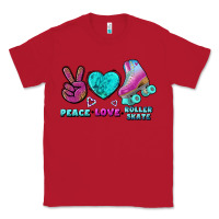 Red peace love roller skate Classic Tee - BundleAndBundleShop