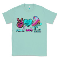 Seafoam peace love roller skate Classic Tee - BundleAndBundleShop