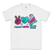 White peace love roller skate Classic Tee - BundleAndBundleShop
