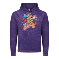 Cloud Purple Western Nail Art With Nail Material Bbs Vintage Hoodie - BundleAndBundleShop