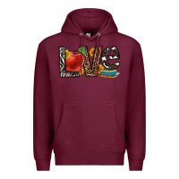 Burgundy love teacher Premium Hoodie - OliviaCreatesArt
