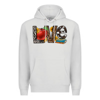 Dove Grey love teacher Premium Hoodie - OliviaCreatesArt