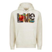 Oatmeal Heather love teacher Premium Hoodie - OliviaCreatesArt