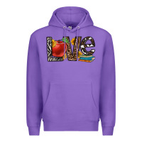 Purple love teacher Premium Hoodie - OliviaCreatesArt