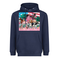 Navy American farm animals tumbler 4th of july Heavyweight Hoodie - FaDigitalArtStudio