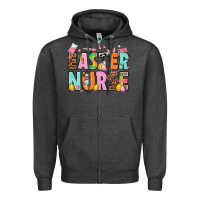 Charcoal Heather Easter nurse Easter Day Zipper Hoodie - HowdyJamesFarm