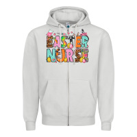 Dove Grey Easter nurse Easter Day Zipper Hoodie - HowdyJamesFarm