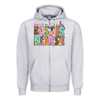 Heather Grey Easter nurse Easter Day Zipper Hoodie - HowdyJamesFarm