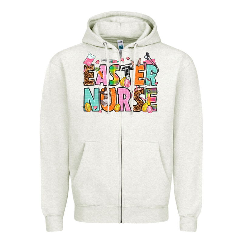 Easter Nurse Easter Day Zipper Hoodie by HowdyJamesFarm | Teevron