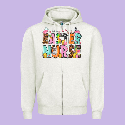 Easter Nurse Easter Day Zipper Hoodie Designed By Howdyjamesfarm