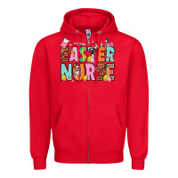 Red Easter nurse Easter Day Zipper Hoodie - HowdyJamesFarm