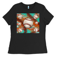 Black baseball turquoise serape glitter tumbler Ladies Tee - Jasminsmagicworld