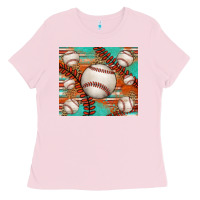 Bubblegum Pink baseball turquoise serape glitter tumbler Ladies Tee - Jasminsmagicworld