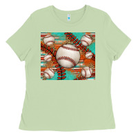 Matcha baseball turquoise serape glitter tumbler Ladies Tee - Jasminsmagicworld