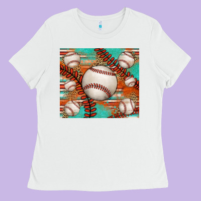 Baseball Turquoise Serape Glitter Tumbler Ladies Tee Designed By Jasminsmagicworld