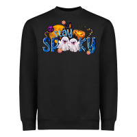 Black Stay Spooky Heavyweight Sweatshirt - texasbilliewilder