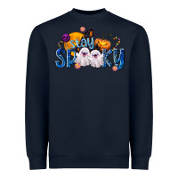 Navy Stay Spooky Heavyweight Sweatshirt - texasbilliewilder