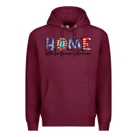 Burgundy home of the because of the brave Premium Hoodie - JahusDesignShop